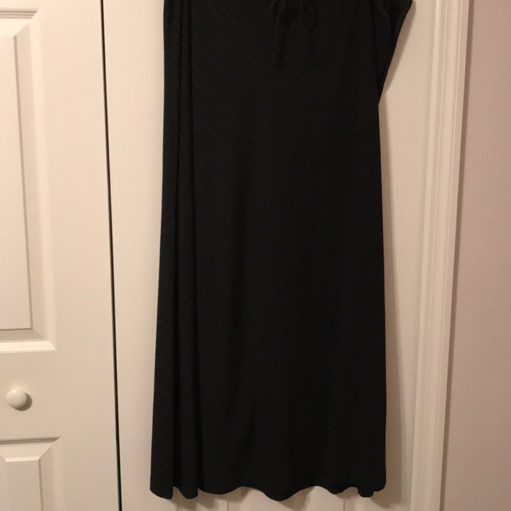 Long black skirt.